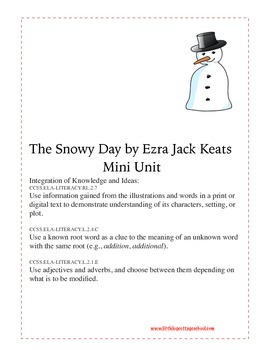 Preview of The Snowy Day Literature Printables
