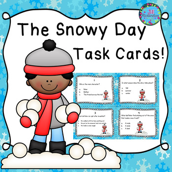 Preview of The Snowy Day Activities Task Cards First Grade & Second ESL Winter Activities