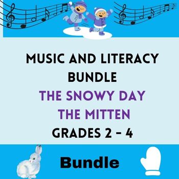 Preview of The Snowy Day, The Mitten, Music, Literacy, Winter BUNDLE