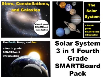 Preview of The Solar System 3 in 1 SMARTBoard Pack for 4th Grade
