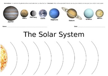 Preview of The Solar System - A3 Cut and Stick Activity
