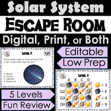 Solar System Activity Escape Room Space Science Game: Plan