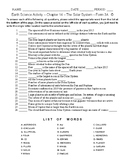 The Solar System- High School Earth and Space Science-Matching Worksheet–Form 3