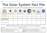 The Solar System - Large Fact File Worksheet