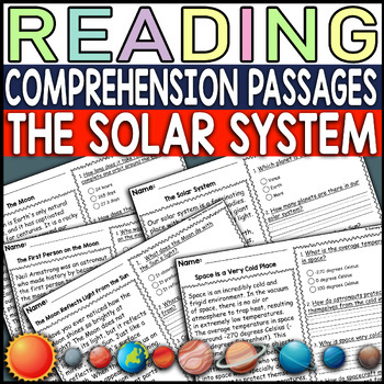Preview of The Solar System Reading Comprehension Passages With Questions
