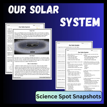 Preview of The Solar System Reading Comprehension - Print and Digital Resources