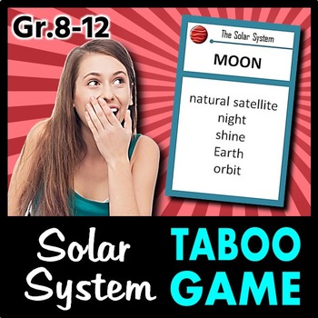 Preview of The Solar System Taboo Game - 48 Cards {With Editable Template}