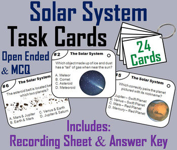 Preview of Solar System and Planets Task Cards Activity: Comets, Meteors, Moon, etc.