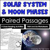 The Solar System and Phases of the Moon Reading Comprehens