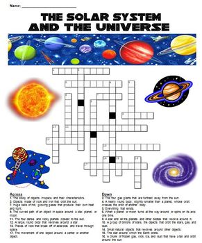 The Solar System and the Universe Crossword Puzzle TpT