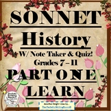 Sonnet History COMPLETE 3-Day Lesson – Grades 6-11