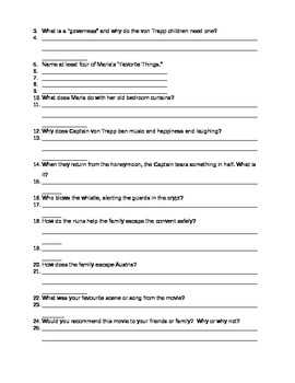 The Sound of Music video worksheet .docx by MsBelangerMusic | TpT