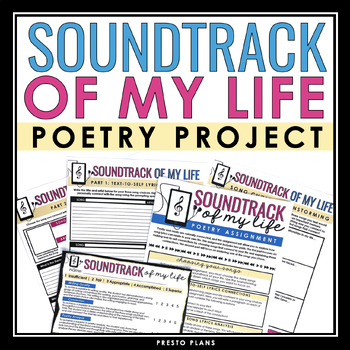Preview of Poetry Song Lyrics Assignment - Music Poetry Final Project Soundtrack Of My Life