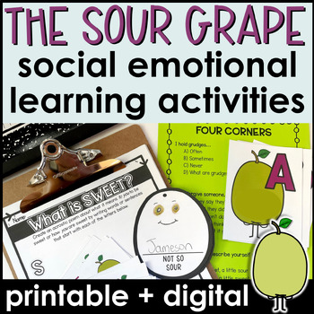 Preview of The Sour Grape Lesson and Activities for Social Emotional Learning