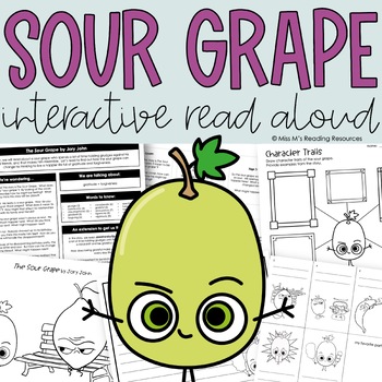 Preview of The Sour Grape Craft Read Aloud and Activities Spring Activities SEL Gratitude