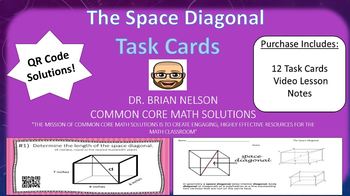 Preview of The Space Diagonal - Task Cards & Interactive Video Lesson!