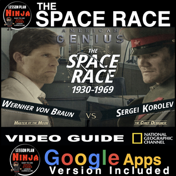 Preview of The Space Race Video Guide with Video Link (Cold War) + Google Apps Version
