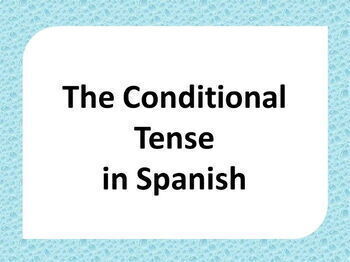 Preview of The Spanish Conditional Tense: Que harias si?
