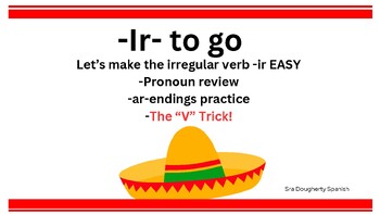 Preview of Spanish Present Tense Verb -IR  MADE EASY!