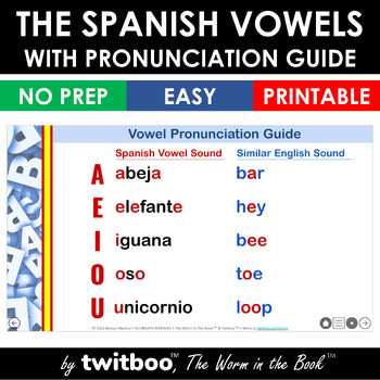 The Spanish Vowels with Pronunciation Guide by The Worm in the Book