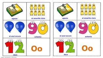Preview of The alphabet, Colors, Numbers, Days & Months in Spanish. Lottery (Board Game).
