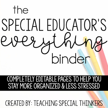 Preview of The Special Educator's Everything Binder (SPED Teacher Lesson Planner)