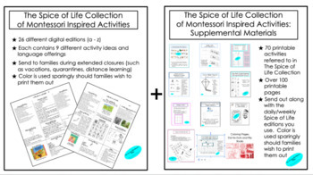 Preview of The Spice of Life Collection+Supplemental Materials|Montessori Distance Learning