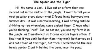 Preview of The Spider and the Tiger: Decodable Text R-Controlled Syllables