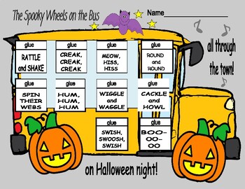 Preview of The Spooky Wheels on the Bus  --  Language, Writing, Math, Craft!