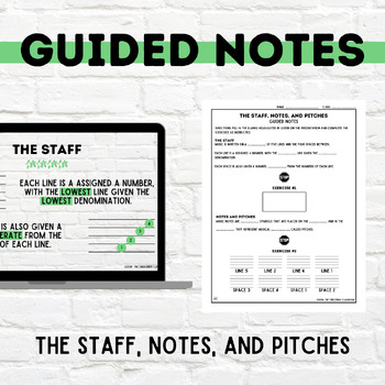 Preview of The Staff, Notes, and Pitches Guided Notes | Perfect For ALL Ages