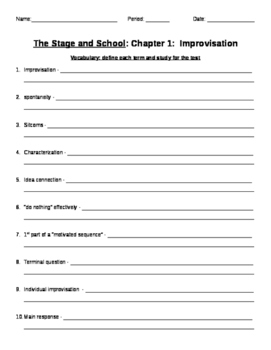 Preview of The Stage and the School Chapter 1 Study Guide