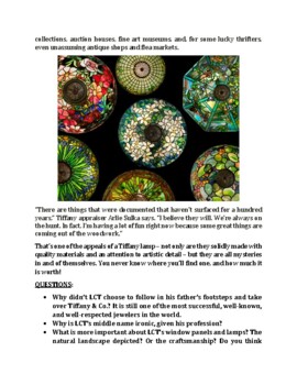 Tiffany Lamp Art Lesson. Stained Glass Lesson Plan. Louis Comfort Tiffany.