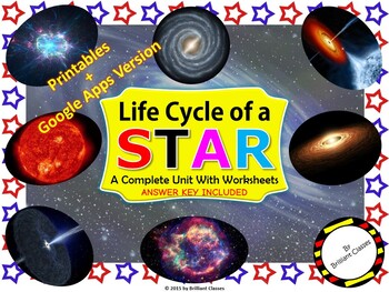 Preview of Life Cycle of a Star Unit : | Printable and Digital Distance Learning