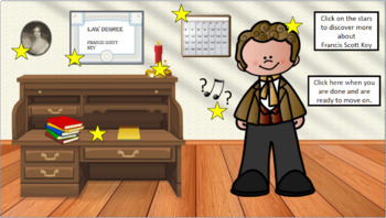 Preview of The Star-Spangled Banner Interactive Room and Lesson (Google Slides)
