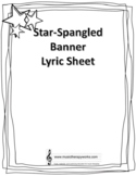 The Star-Spangled Banner Lyric Sheet