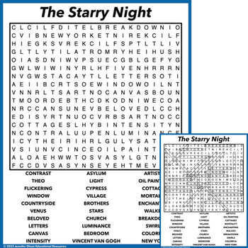 Preview of The Starry Night Word Search