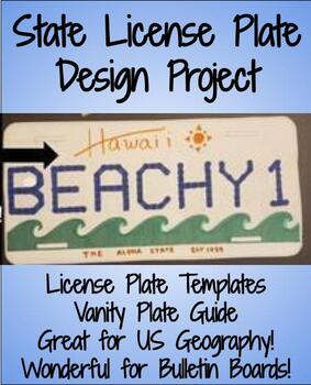 Preview of $1!!! State License Plate Design Project! Great for US Geog Lessons & Bulletins!