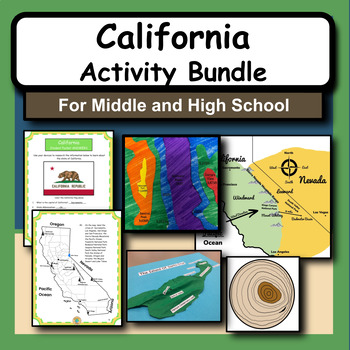 Preview of The State of California: History, Geography and National Parks Activity Bundle!