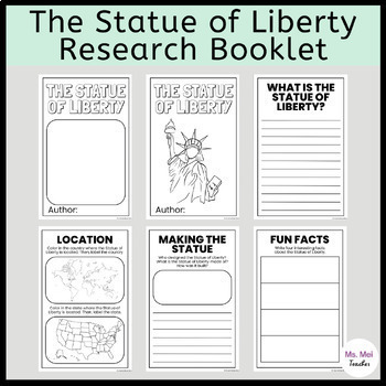 Preview of The Statue of Liberty Research Booklet/Flip Book - Non-Fiction Research Project