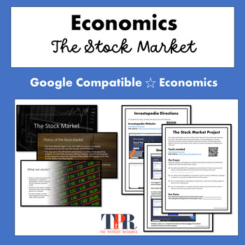 Preview of The Stock Market PowerPoint, Guided Notes, Student Project Google