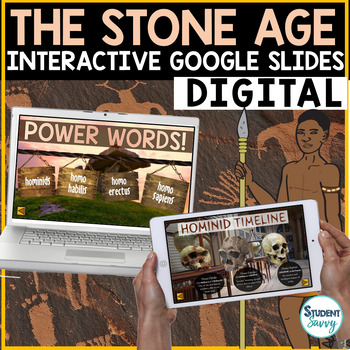 Preview of The Stone Age Google Classroom Distance Learning |  Digital Early Humans