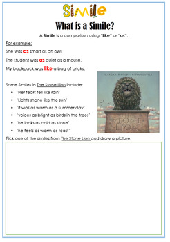 Preview of The Stone Lion - Activities - Worksheets