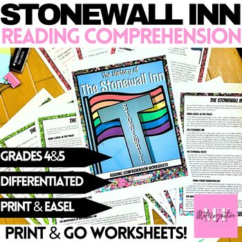 Preview of The Stonewall Inn Pride Month Reading Comprehension Worksheets