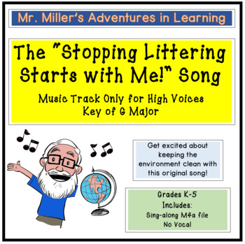 Preview of The "Stopping Littering Starts with Me!" Song: Music File, Key of G, No Vocal