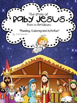 Christmas Story of Baby Jesus, Sticker Book, Lessons and Art Activities