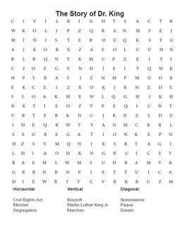 Preview of The Story of Dr King - Word Search