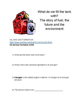 Preview of The Story of Fuels: student worksheets and videos - Environment/Mechanics
