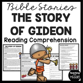 Preview of The Story of Gideon Bible Story Reading Comprehension Worksheet