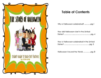 Preview of The Story of Halloween student reader with text features