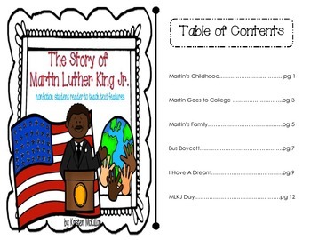 Preview of The Story of Martin Luther King Jr - nonfiction student reader